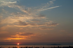 海と夕日